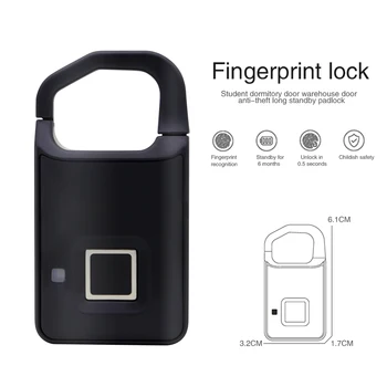 

Door Lock Alarm Security Smart Fingerprint Door Lock P4 Padlock Safe USB Charging Waterproof Anti Theft Lock Suitcase