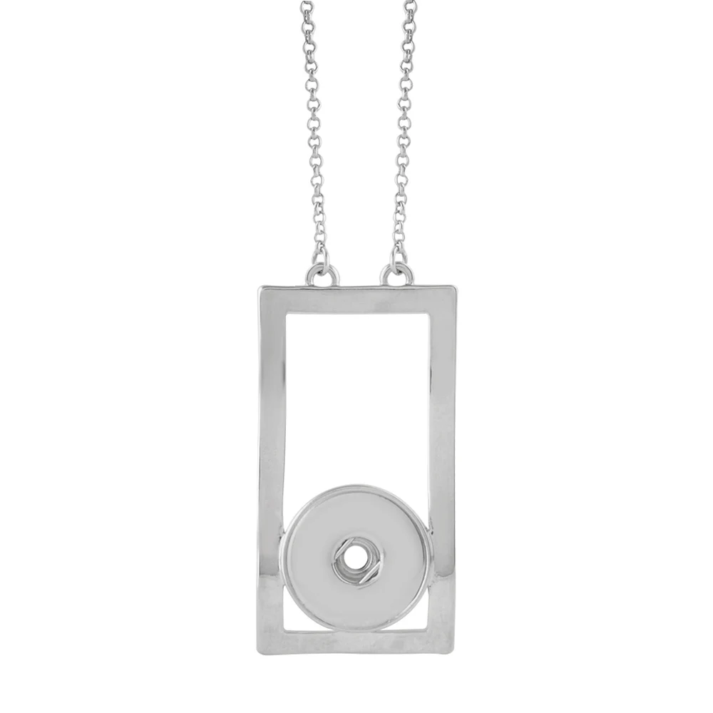 

20MM Snap Jewelry rectangle Crystal Pendant Necklace 18mm Snap necklaces Women Charms Snap Button DIY Jewelry Gift For Women