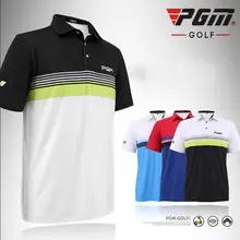 PGM новая мужская одежда для тенниска Летняя мужская футболка с коротким рукавом дышащая Высококачественная рубашка поло для гольфа 4 цвета
