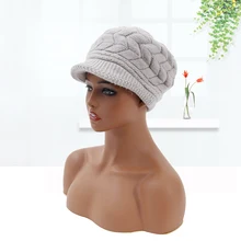 Вязаная шапка Для женщин Зимняя обувь с мехом кролика Шапки для Женская Шапка-бини шапки капот женский оснастки назад теплая шерстяная шапка