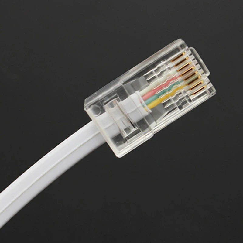 Низкая цена Высокое качество RJ11 6P4C Женский к Ethernet RJ45 8P8C Мужской F/M адаптер конвертер кабель Белый Лидер продаж