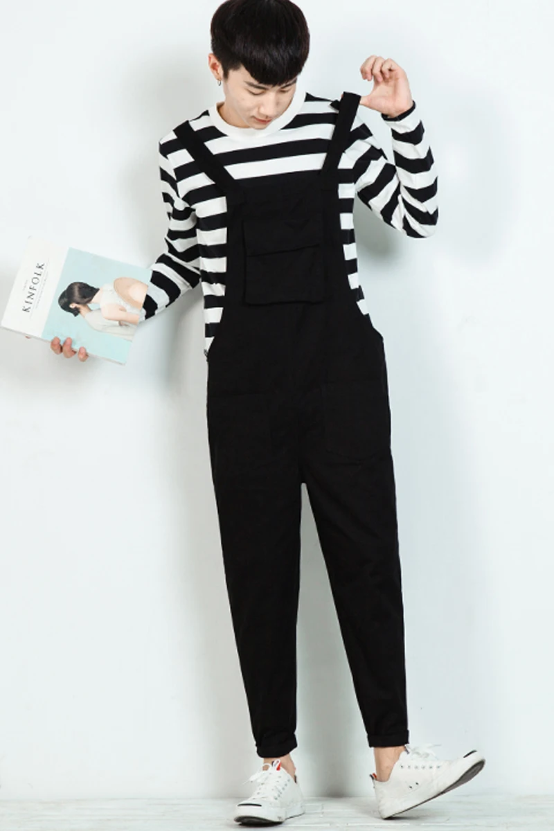 

New Men's Bib Pants Suspenders Jumpsuits Men Women Fashion Casual Harem Pant Men Overalls Tooling Trousers Loose Jumpsuits