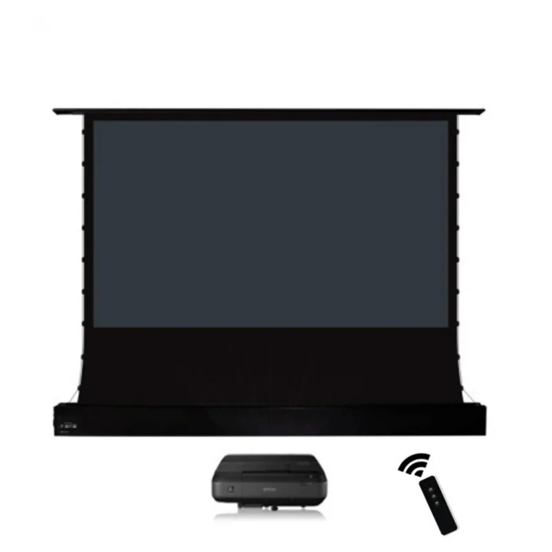 16:10 Portable Stage Electric Floor-Rising Projection Projector Screen, with PET black crystal ALR material