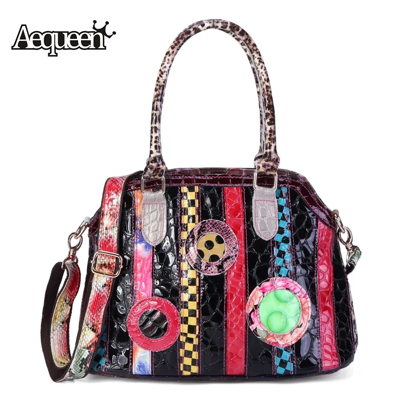 AEQUEEN Bright Colorful Shell Bag Women Handbags Patchwork Design ...