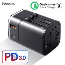 Baseus Quick Charge 3.0 International Travel USB Charger Power Adapter PD QC3.0 Fast Charging Wall Plug Socket For UK/EU/AU/US Baseus Quick Charge 3.0 International Travel USB Charger Power Adapter PD QC3.0 Fast Charging Wall Plug Socket For UK/EU/AU/US