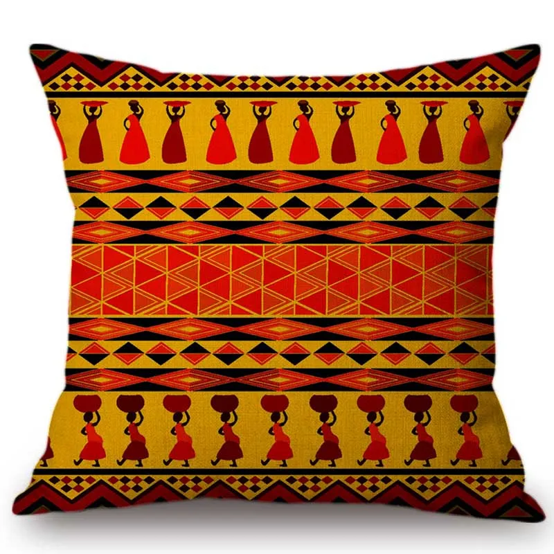 

Geometric Abstract African Pattern Art Home Decoration Pillow Case Wild Animal Design Lion Giraffe Elegant Linen Cushion Cover