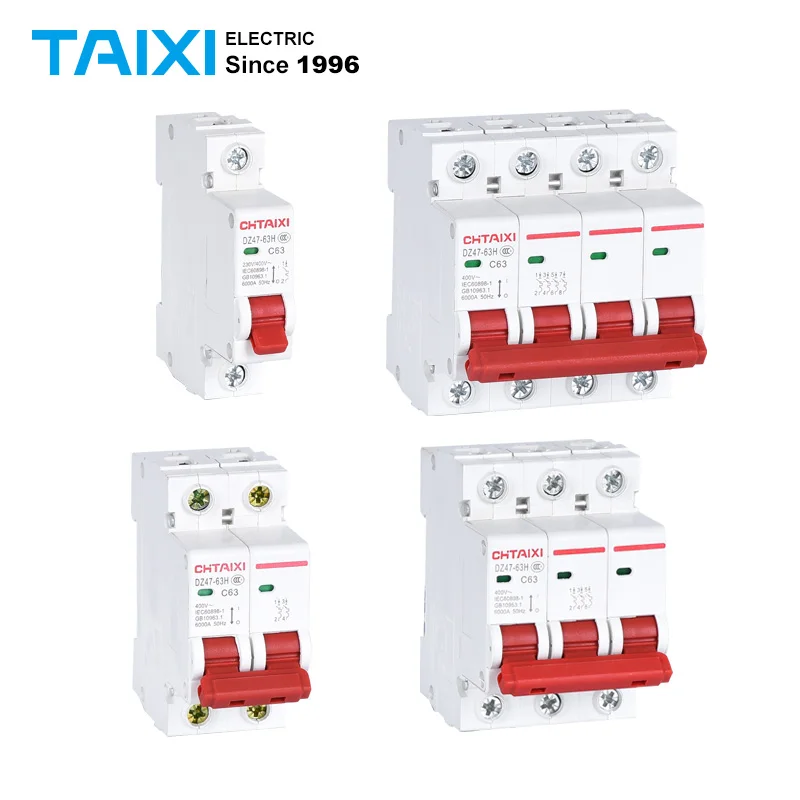 

DZ47s-63 1Phase 2Pole 3P 4P C20A Micro Circuit Breaker 6A 16A 15A 20A 25A 30A 60A C D Curve LV CB Air Switch