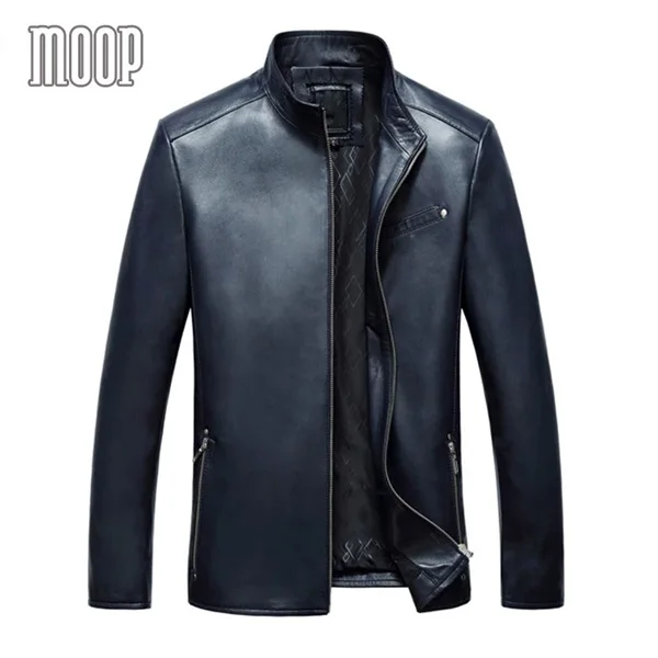 4 цвета, куртка из натуральной кожи, мужские пальто из овчины, деловые куртки, chaqueta moto hombre veste cuir homme cappotto LT047 - Цвет: Royal blue