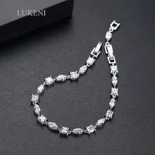 Lukeni изысканный дизайн геометрическая форма браслет для женщин элегантные вечерние Роскошные CZ Белый Камень Модные ювелирные изделия