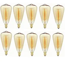 10 шт./лот лампа Edison воспроизведение 40 ватт E14 ST48 с регулируемой яркостью ламп накаливания Винтаж лампочка эдисона 40 Вт, теплый белый свет 220-240 V