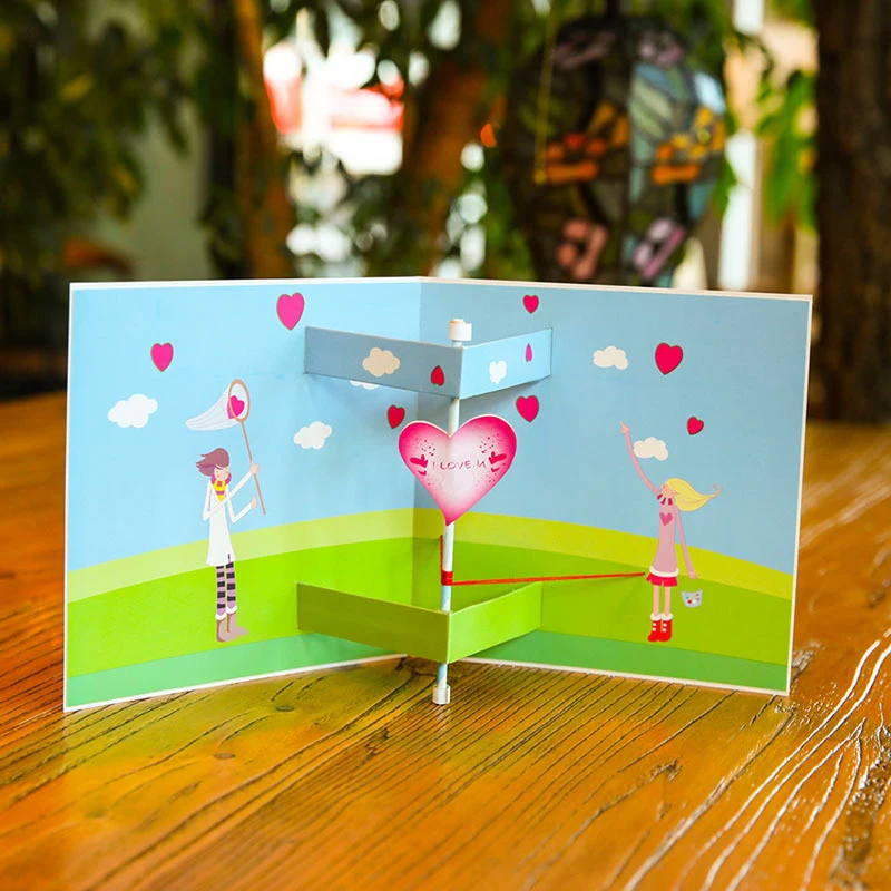  3D Laser Cut Colorful Sweet Boyfriend Girlfriend Show Love Paper Invitation Greeting Cards Wedding  - 32872867591