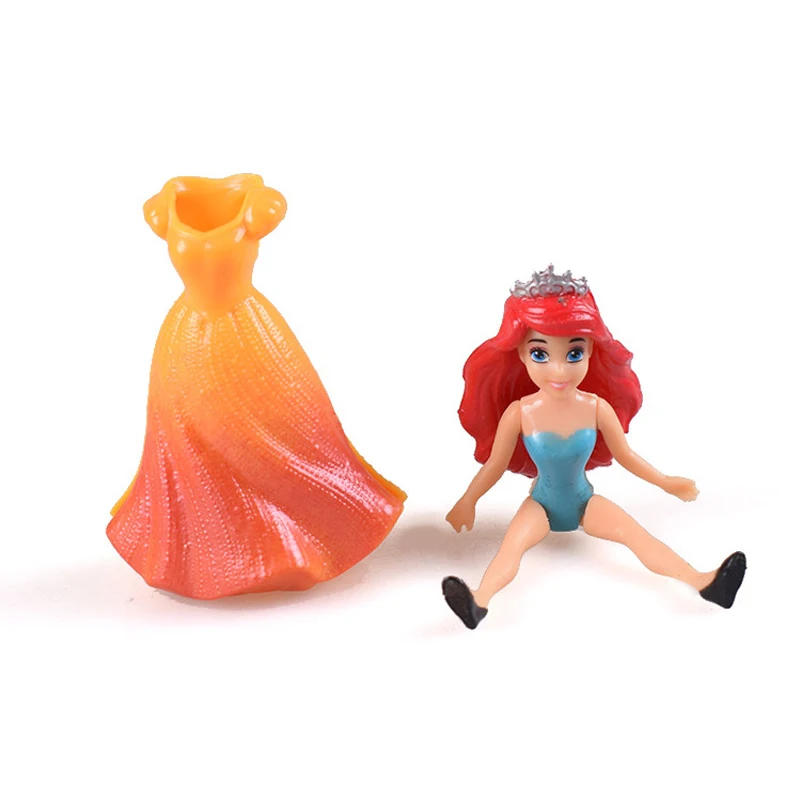 2019 Disney Frozen Anna Elsa 8pcs Dress Up Action & Toy Figures Doll Princess Dressup Gift Toy Fashion Dolls Gift For Girls