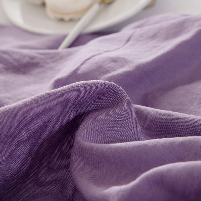 Набор постельного белья из мягкого помытого хлопка фиолетовое постельное белье