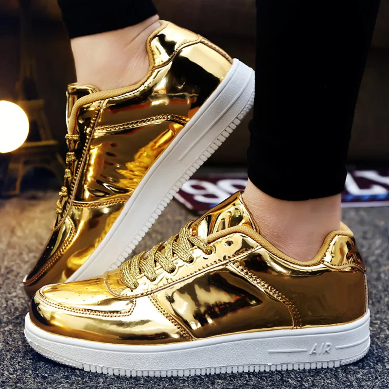 gold trainers mens