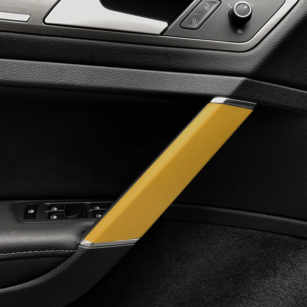 Interior Door Handle Trim Knob Carbon Fiber Protection Film Sticker Decal Car Styling For Volkswagen VW Golf 7 MK7 Accessories