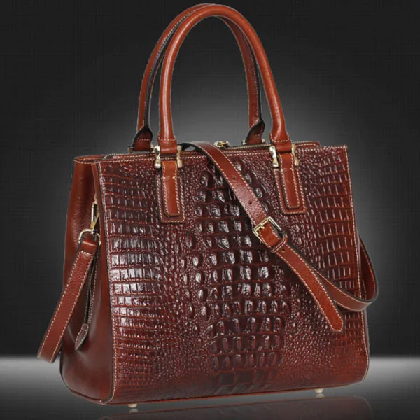 

Accept private label Custom logo wholesale drop shipping Italian real Leather high quality Alligator pattern Lady crossbody bags