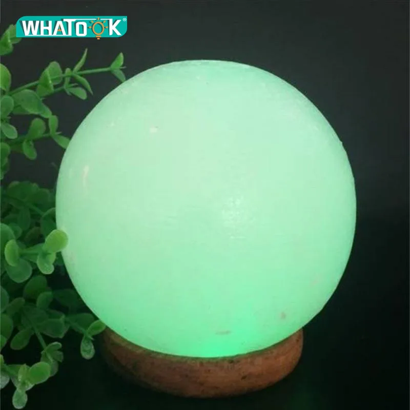 

Anion Himalayan LED Salt Lamp Night Lighting 3W Crystal Ball Rock Carved Sphere Changeable USB Lights Decoration Table Desk Gift