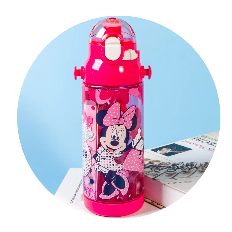 Дисней Микки Минни Принцесса Дети pp с соломинкой ребенок учится пить бутылки пластиковые ударопрочные чашки - Цвет: A