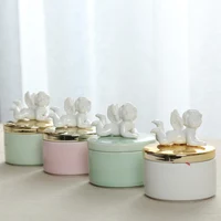 Romantic Pink Wedding Angel Ceramic Candy Box Creative Gift Box Gift Box Jewelry Golden Box Earring Necklace White Storage Tank 1