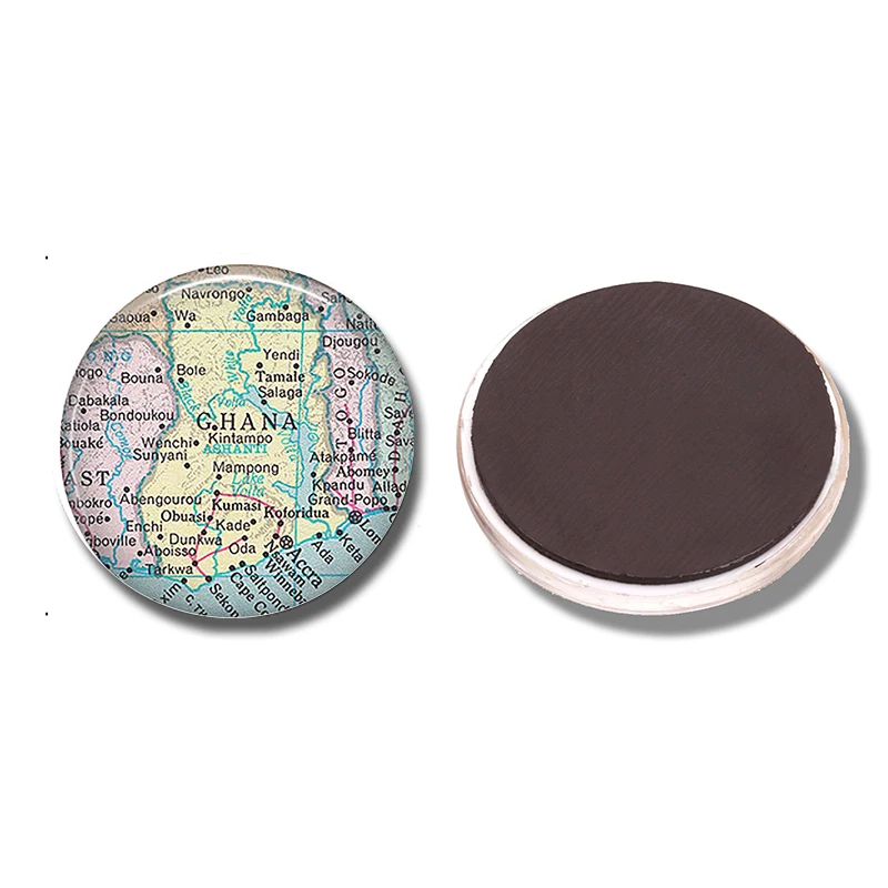 The Republic of Ghana Map 30 MM Fridge Accra Travel Map GLASS