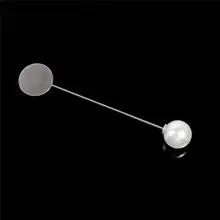  10pcs Gold Rhodium Pearl Alloy Long Brooch Pin Base Blank Tray Bezels Brooches For DIY Lapel Dress Jewelry Making Accessories 