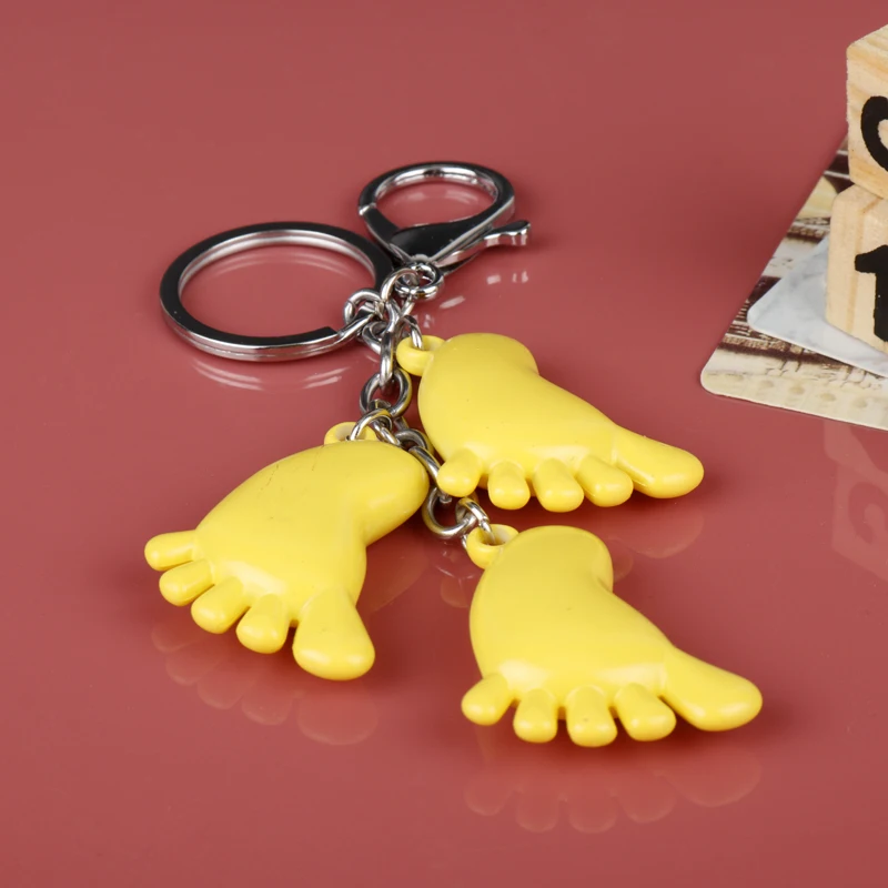 Buy Wholesale Cute Foot Keychain Mini Candy Color PVC
