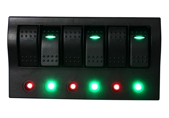 12v 24v 6gang bus marine boat bridge control led ( 5 on off switch