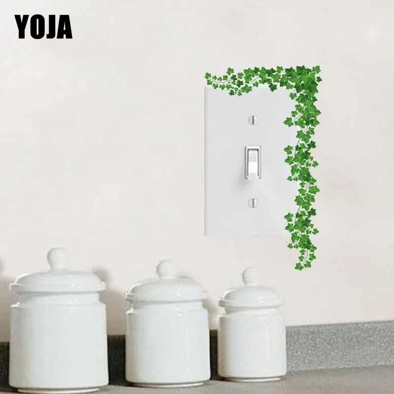 

YOJA Green Fresh Leaves Flowers Classic Style Design PVC Room Decorative Interesting Switch Sticker 13SS0120