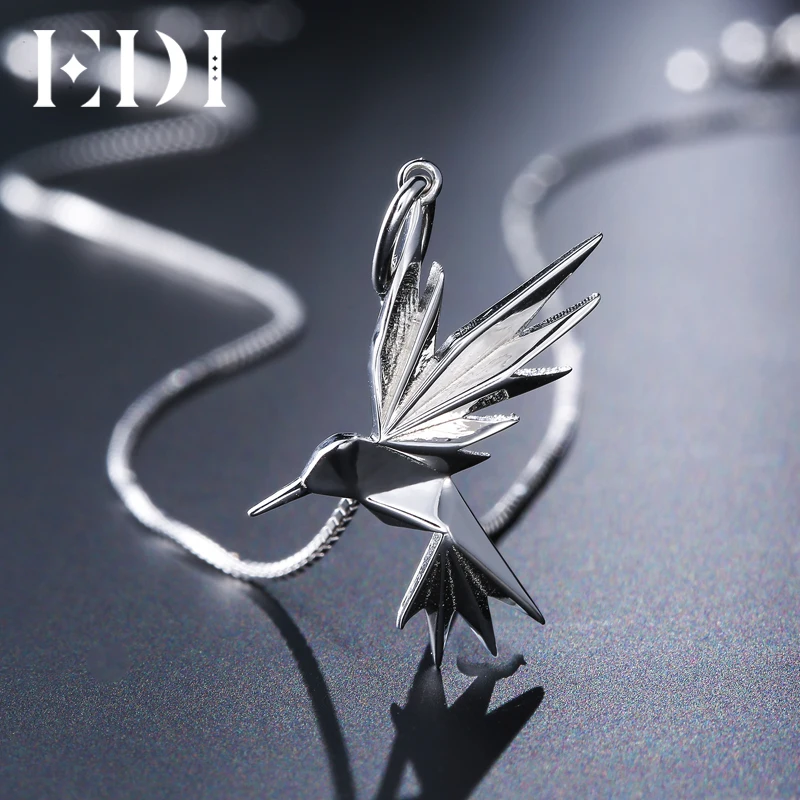 EDI Fairy Tale Animal Pendant Necklaces with Radom 18 Inch Chain Real 925 Sterling Silver Bird Necklace For Women INS Jewelry