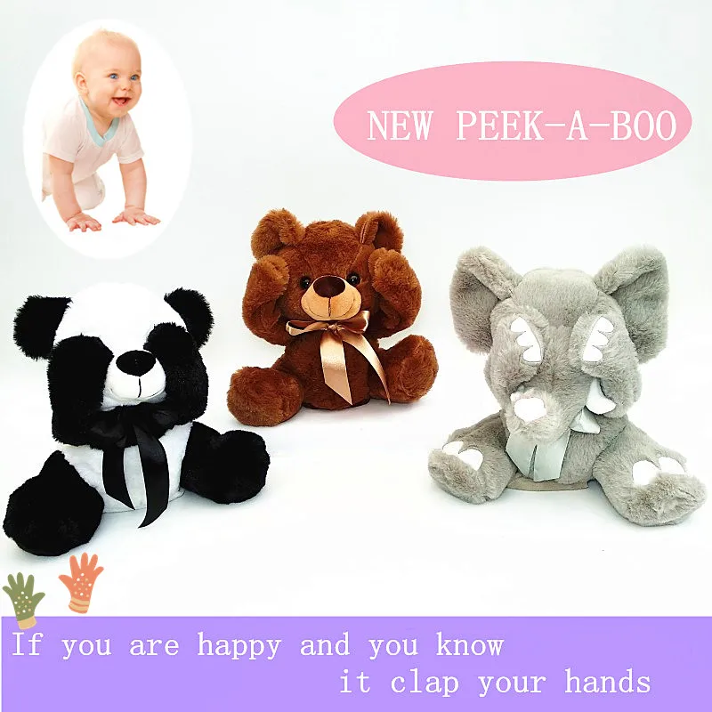 Новый Peek A Boo чучело Плюшевые игрушки peek-a-boo Мишки и слон и panda Подарок на день рождения ребенку плюшевые музыкальные игрушки