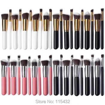 

Wholesale DHL Free/Fedex Shipping 10PCS Pro Makeup Brushes Set Kit Powder Foundation blush Eyeshadow Eyebrow Kabuki brush