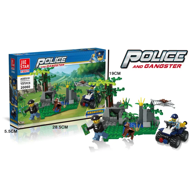 

City Military Series SWAT Policemen Gangster Chase Model Building Blocks Kits Educational Toys Compatible With Lego
