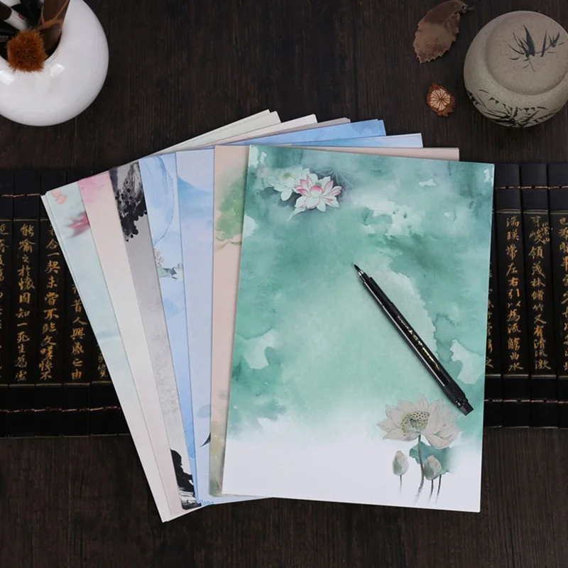 

8pcs/pack Chinese Vintage Style Writing Letter Paper Good Quality Paper Office Supplies School Lettering Stationery