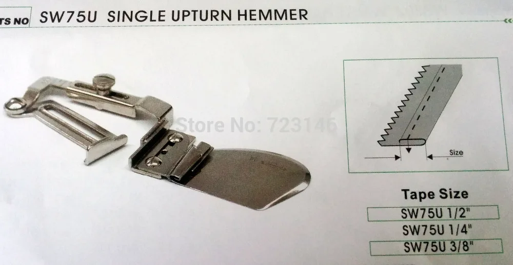

MADE IN JAPAN LOCKSTITCH DOUBLE FOLD BIAS BINDER HEMMER&HEMMER FEET FOOT SW75U SINGLEUP TURN HEMMER