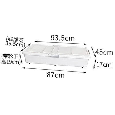Коробка для хранения на дно кровати с шкивом, большая коробка для хранения стеганой одежды, пластиковая герметичная коробка для хранения на дно кровати wx9281731
