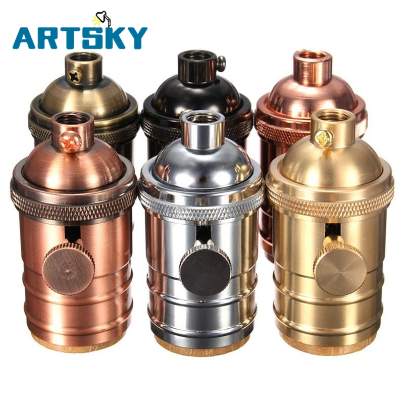 

E27 Aluminum Antique Retro Lamp Holder Vintage Screw Bulb Base Pendant Lighting Socket Ceiling Light Adaptor