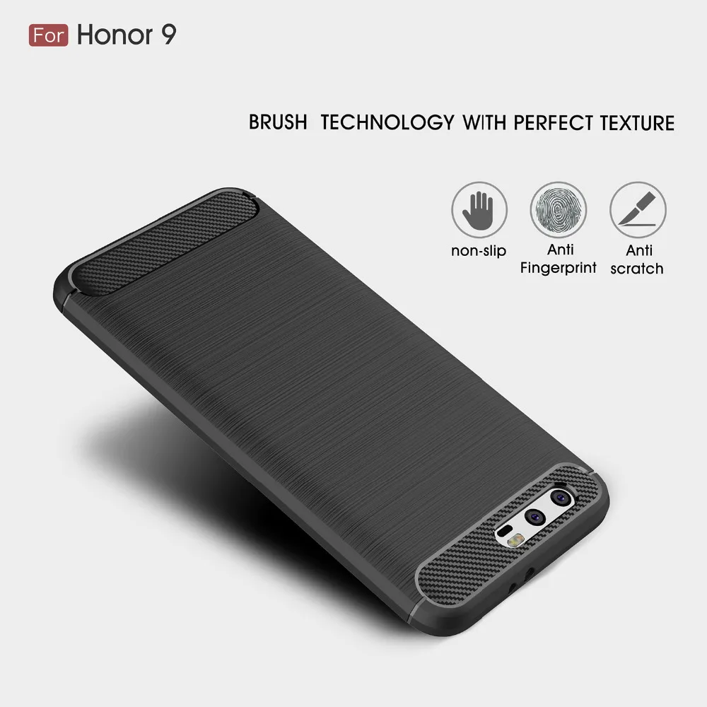 Huawei Honor 9 8 Case Silicon Case for Huawei Honor 9 8 Cover Soft Carbon Fiber Brushed Mobile Phone Fundas Coque Etui Accessory