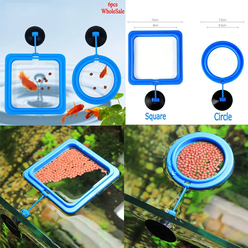 

Aquarium Fish Tank Fish Food Feeding Automat Plastic Circle Ring Square Feeder Floating Feeder Fish Feeding Tools