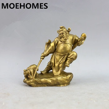 

MOEHOMES Family ancient China, feng shui mythical figure - the doors catch ghost statue metal handicraft Home decorations