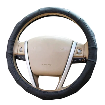 

Braid Steering Wheel Cover Leather Four Seasons Universal Car Steering Wheel Cover Car Wheel Case Interior Accessories