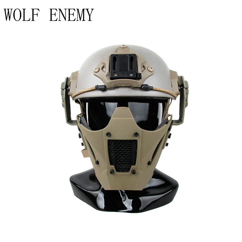 Страйкбол Быстрый модуль сетка маска тактическая Половина лица маска Подогнанный шлем