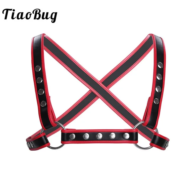 Disc TiaoBug Men Lingerie Faux Leather Adjustable Body Chest Harness Hot Bondage Belt Criss-cross Back BDSM Bondage with Press Button Disc TiaoBug Men Lingerie Faux Leather Adjustable Body Chest Harness Hot Bondage Belt Criss-cross Back BDSM Bondage with Press Button