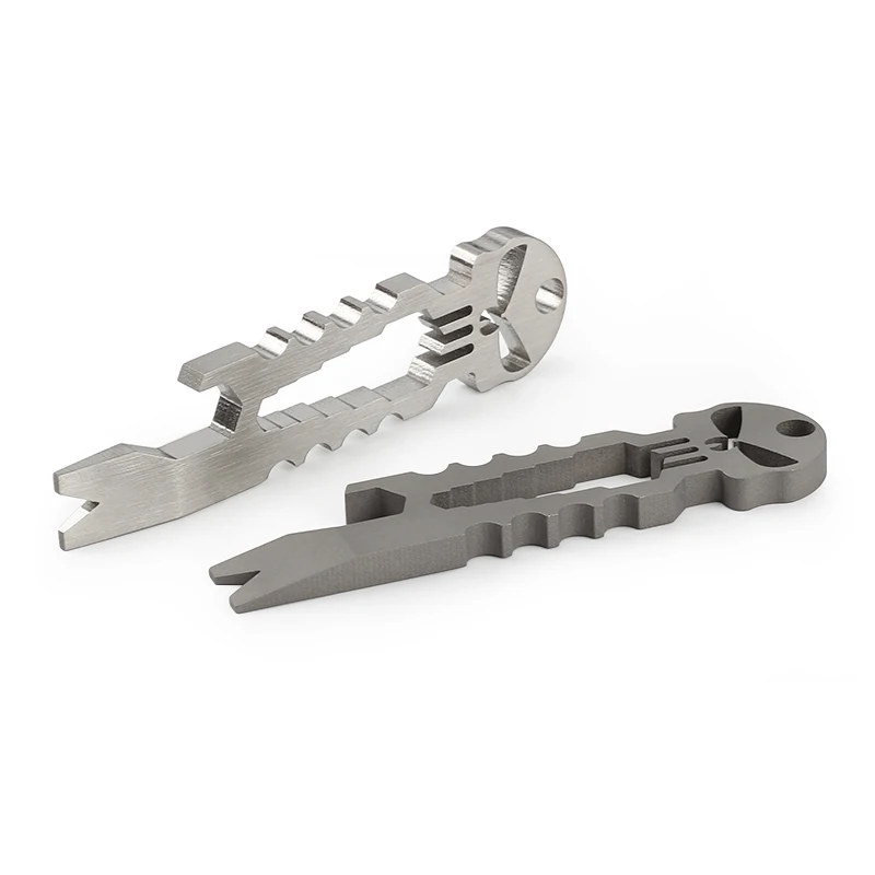 

Titanium Alloy Skull Bottle Opener Spanner Outdoor EDC Camping Multi Tool Screwdriver