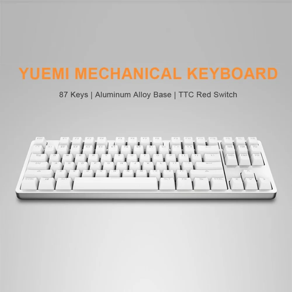 

Universal 87 Key Mechanical Keyboard with Tactile Brown Switches, and White LED Backlit for Copywriters