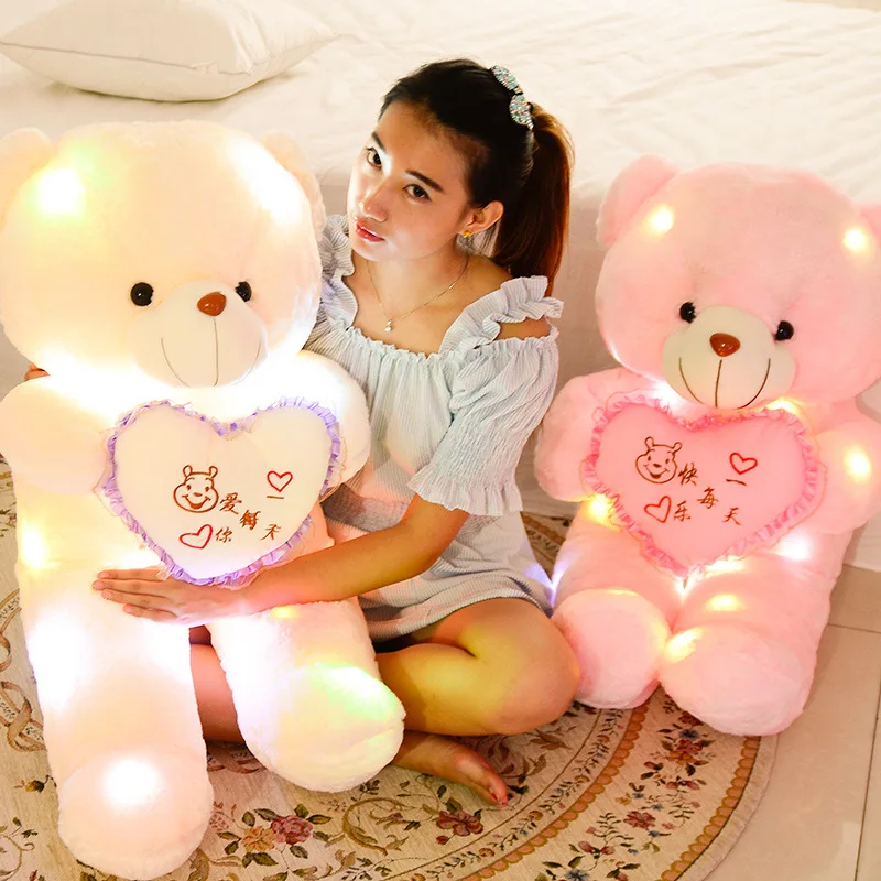 50 см kawaii светильник со светодиодной милый Мишка мягкая животные плюшевые игрушки