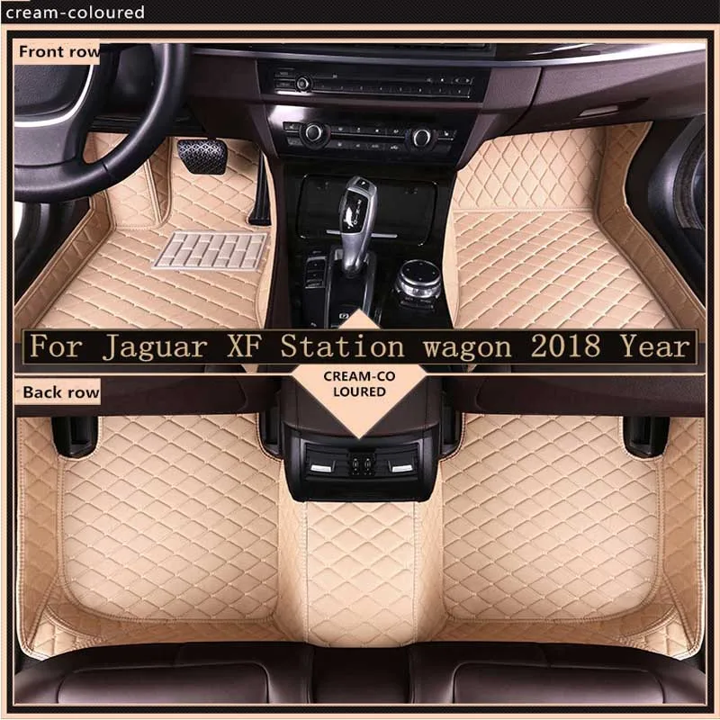 

New 3D Leather Car Floor Mats For Jaguar XF station wagon 2018 Custom Auto Foot Pad Automobile Carpet Cover Waterproof mat