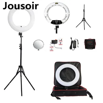 

white FD-480II 18" LED Ring Light Kit 480 LED Warm & Cold 2 color Adjustable Photographic Lighting+ stand (2M)+ Sof CD50