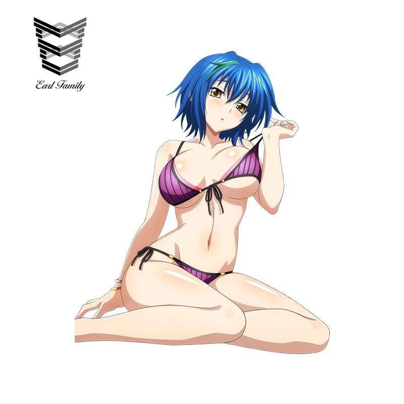 

EARLFAMILY Sexy Car Stickers High School DxD Xenovia Quarta Render Cartoon Car Styling Vinyl Car Window Wiper Decal Accessories