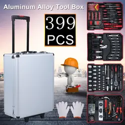 399 шт. инструмент тележка чемодан набор с Алюминий сплав коробка для хранения Universal Mobile мастерской Toolbox Garage прецизионных инструментов Новый