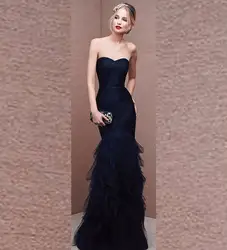 Vestido de festa longo Русалка вечернее платье Элегантный складки вырез сердечком для женщин Формальные с рюшами юбка мать невесты платья для